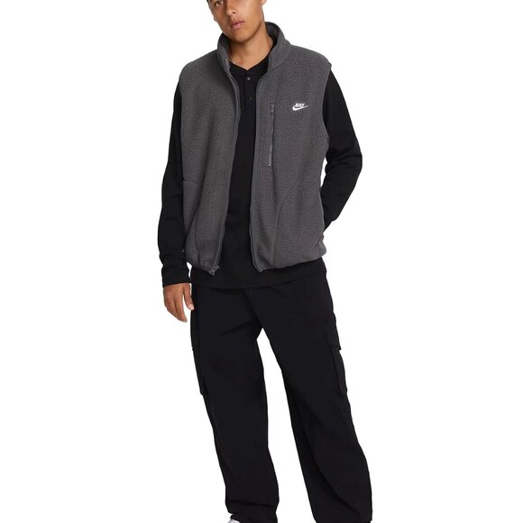 Nike Sportswear Club Men's Fleece Brushed Winterized Zip  Vest Gray, Size Large - Picture 4 of 14